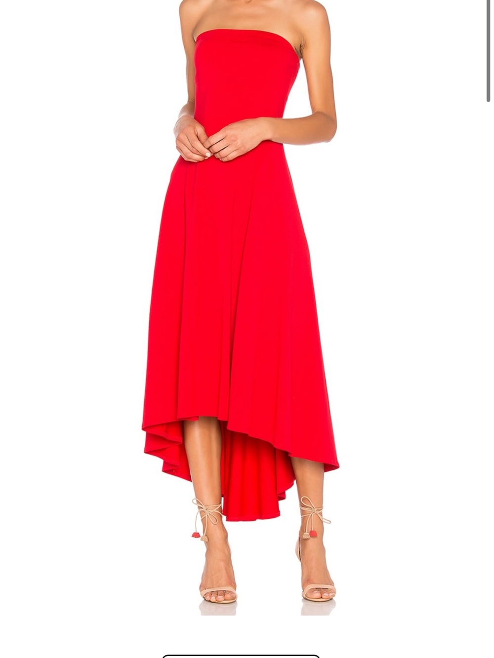 Susana Monaco Strapless Hi Low Dress in Perfect Red